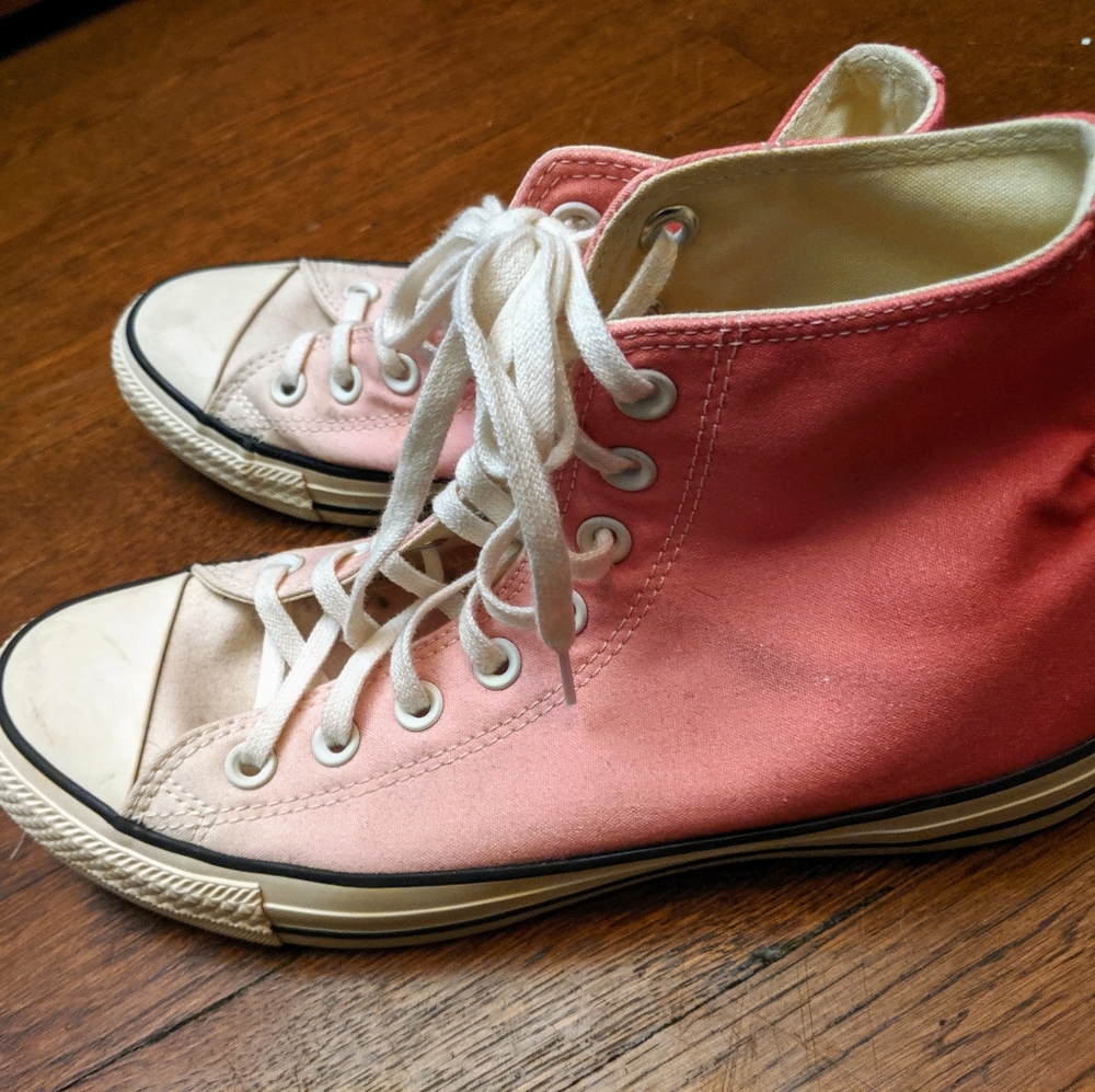 Pink ombre converse all star high tops